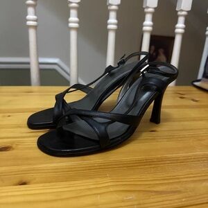 Sleek Black Strappy Heels